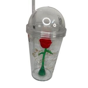 Zak Design XO Beauty Beast Inspired Rose Clear Plastic Tumbler 16 Oz